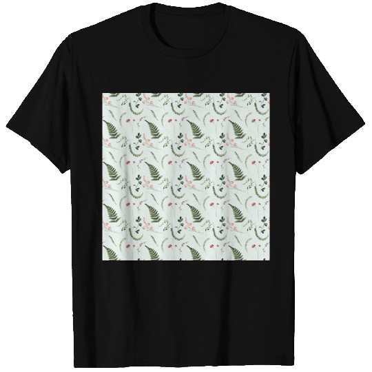 Watercolor Wildflowers Botanical Pattern T Shirts