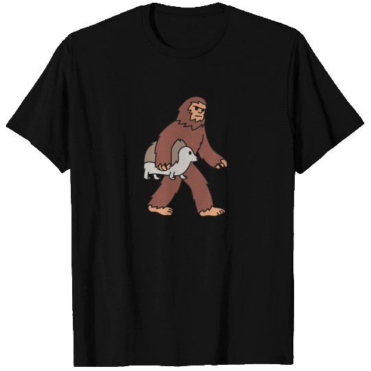 Bigfoot Sasquatch Walking Hedgehog T Shirts
