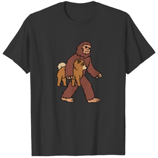 Bigfoot Sasquatch Walking Chow Chow T-shirt