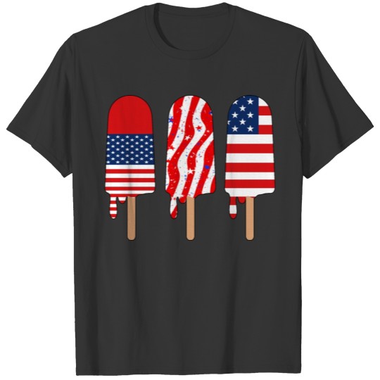 Popsicle 4th Of July American USA Flag Popsicle Pa T-shirt