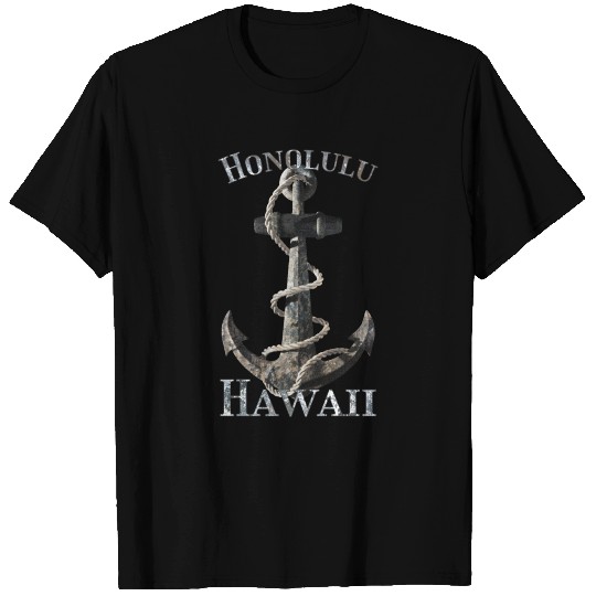 Honolulu Hawaii Nautical Anchor Sailing T Shirts