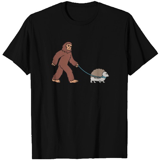 Bigfoot Sasquatch Walking Hedgehog T Shirts