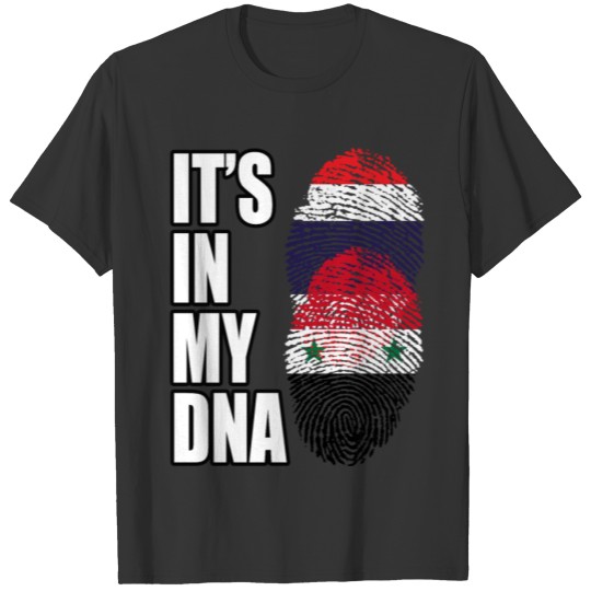 Thai And Syrian Vintage Heritage DNA Flag T-shirt