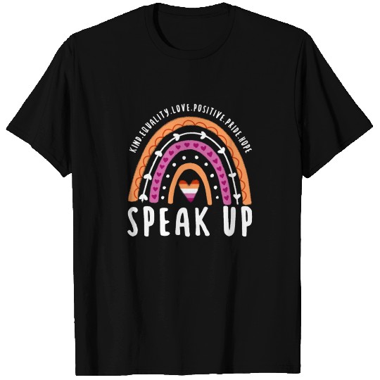 Speak Up Lesbian Pride Rainbow T Shirts