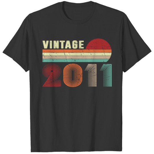 Vintage 2011 Kids 11 Years Old 11th Birthday Gift T-shirt