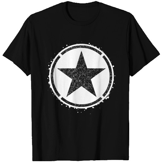 Sponge stencil Star inside circle T Shirts