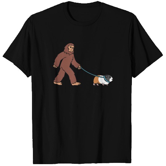 Bigfoot Sasquatch Walking Guinea Pig T Shirts