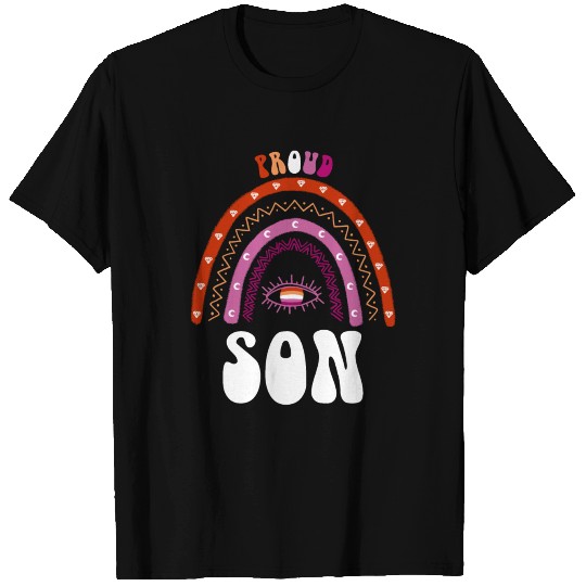 Lesbian Rainbow Proud Son Lesbian T Shirts