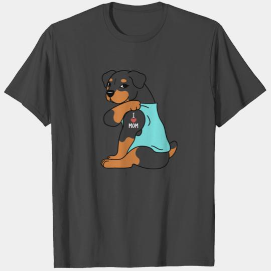 I Love Mom Tattoo Rottweiler T Shirts