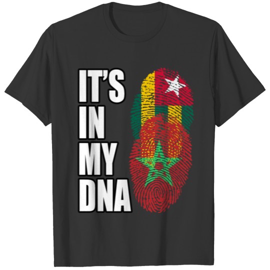 Togolese And Moroccan Mix Heritage DNA Flag T-shirt