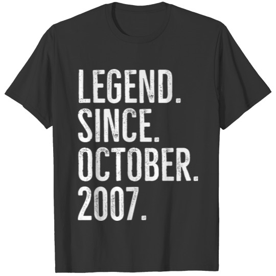 Legend Since October 2007 T-shirt