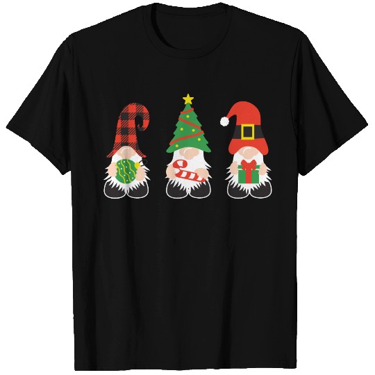 Christmas Gnomes with candy cane, gift T Shirts