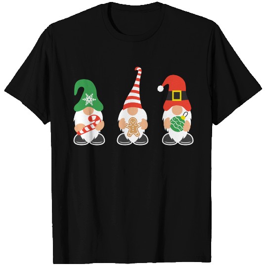 Christmas Gnomes with candy cane, gift T Shirts