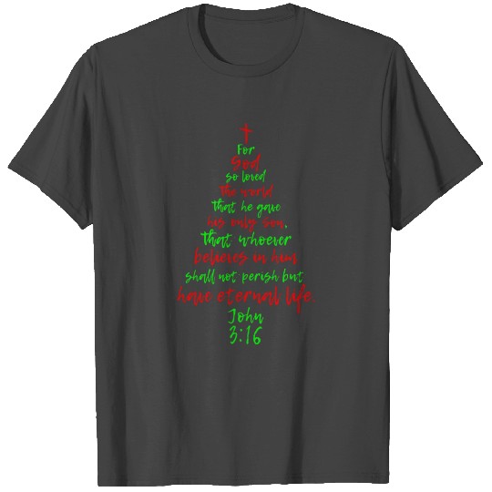 John 3 16 Christmas Tree Longsleeve Christian T T Shirts