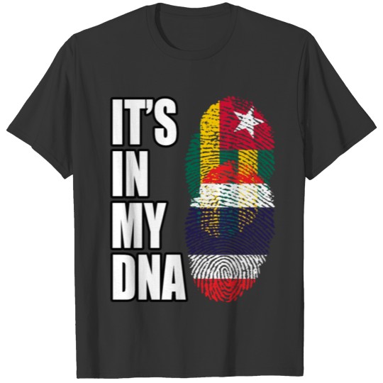 Togolese And Thai Mix Heritage DNA Flag T-shirt