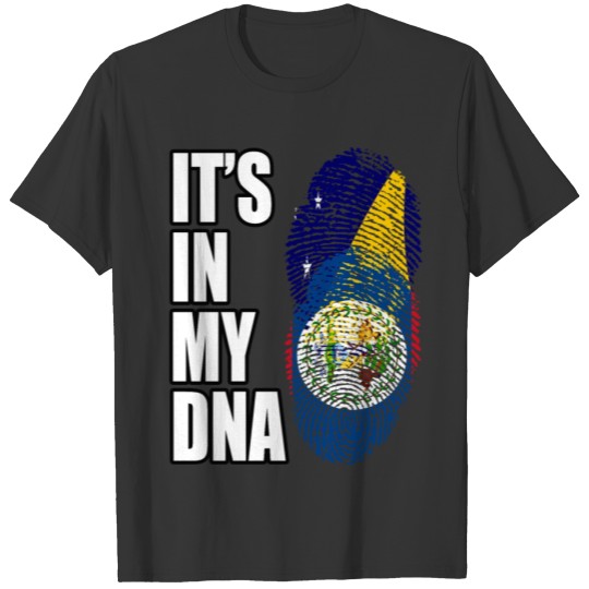 Tokelauan And Belizean Mix Heritage DNA Flag T-shirt