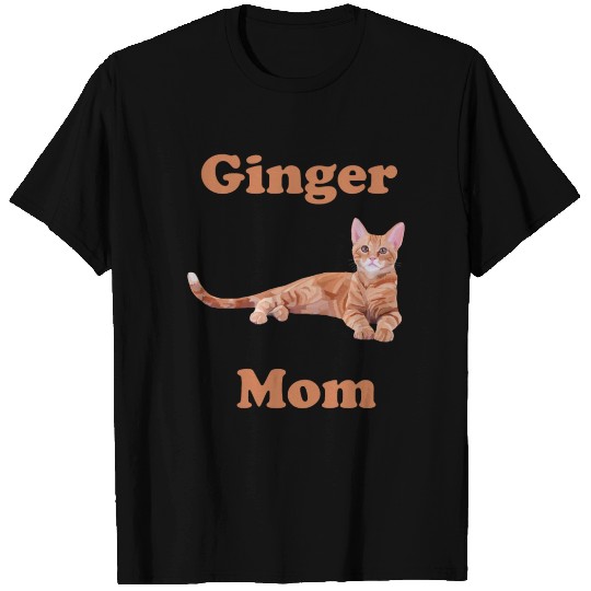 Ginger Cat Mom T Shirts