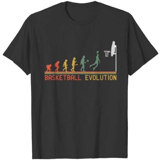 Retro Athlete Ball Game Sport Basketball Evolution T-shirt