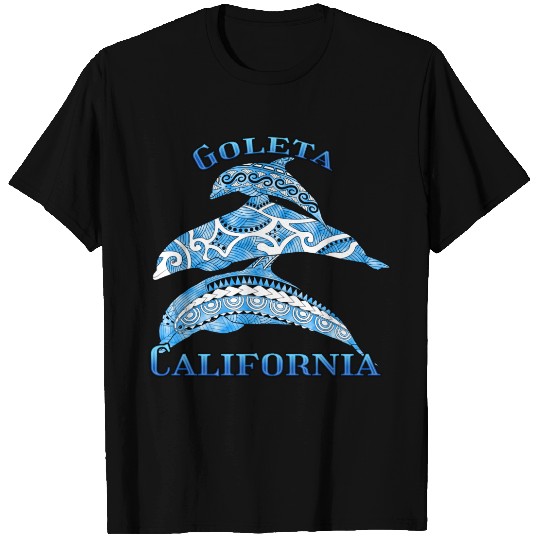 Goleta California Vacation Tribal Dolphins T Shirts