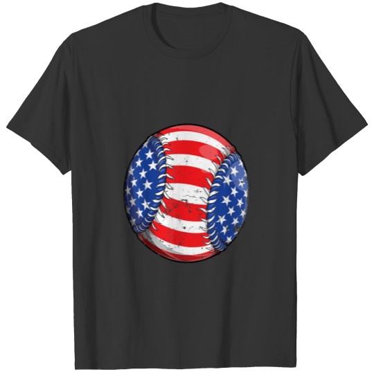 4th Of July Baseball American Flag USA T Shirts