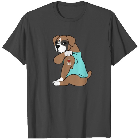 I Love Dad Boxer Dog T Shirts