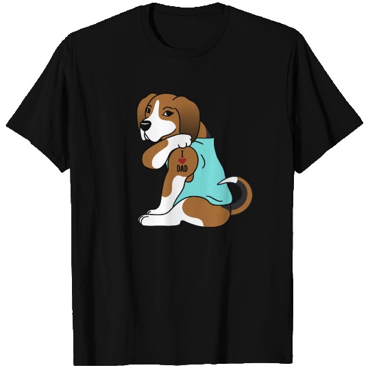 I Love Dad Basset Hound T Shirts