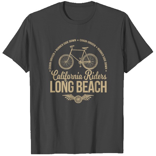 California Riders Long Beach Bicycle Cycling T Shirts