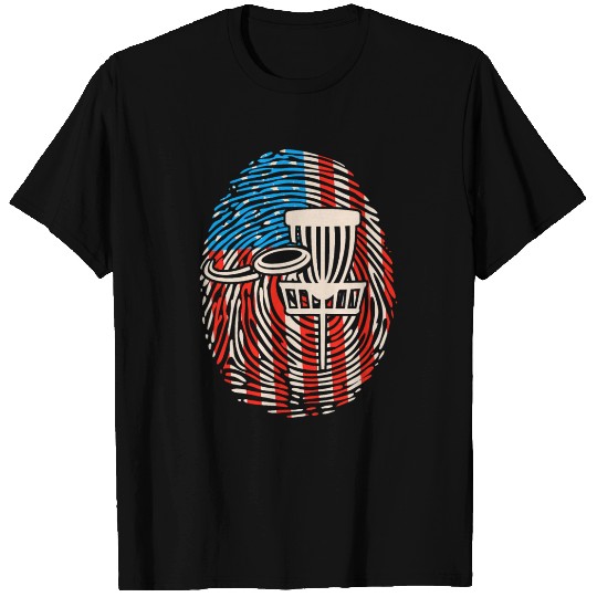 Disc Golf Basket US American Flag DNA Frisbee Golf T Shirts