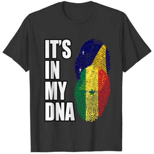 Tokelauan And Senegalese Mix Heritage DNA Flag T-shirt
