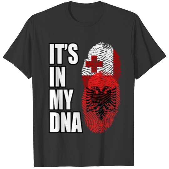 Tongan And Albanian Mix Heritage DNA Flag T-shirt