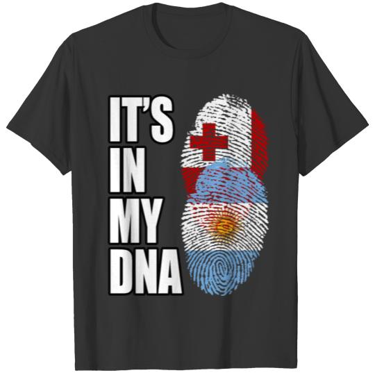 Tongan And Argentinian Mix Heritage DNA Flag T-shirt