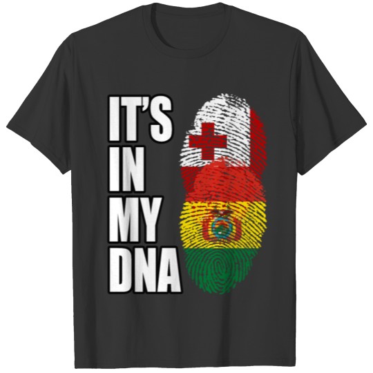 Tongan And Bolivian Mix Heritage DNA Flag T-shirt