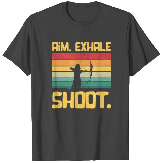 Archery Girl Aim Exhale Shoot Archer Retro Vintage T Shirts