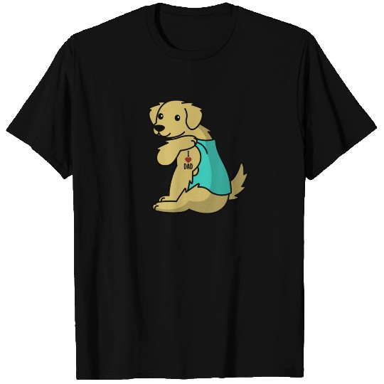 I Love Dad Golden Retriever T Shirts