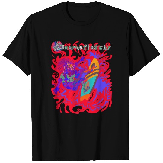 Robot Surfing Psychedelic Surfboard T Shirts