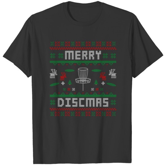 Merry Discmas Disc Golf Ugly Dad Uncle Christmas T Shirts
