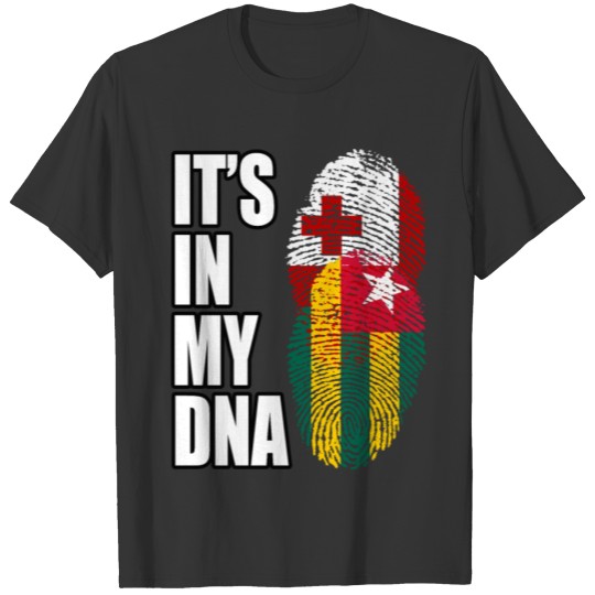 Tongan And Togolese Mix Heritage DNA Flag T-shirt