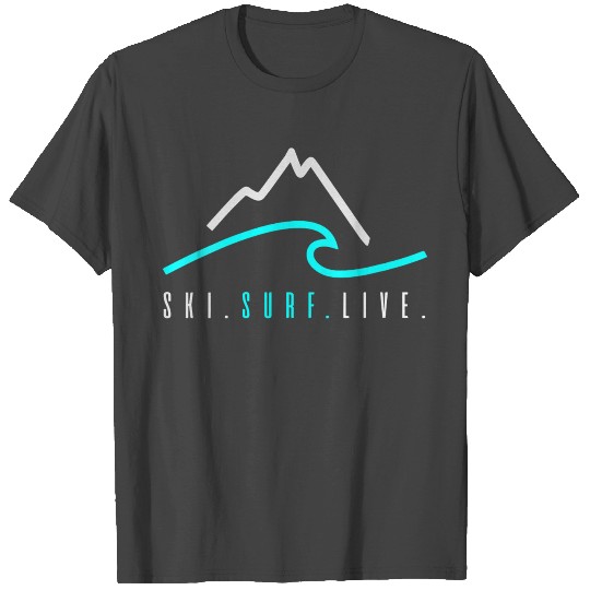 Womens Ski Surf Live V Neck T Shirts