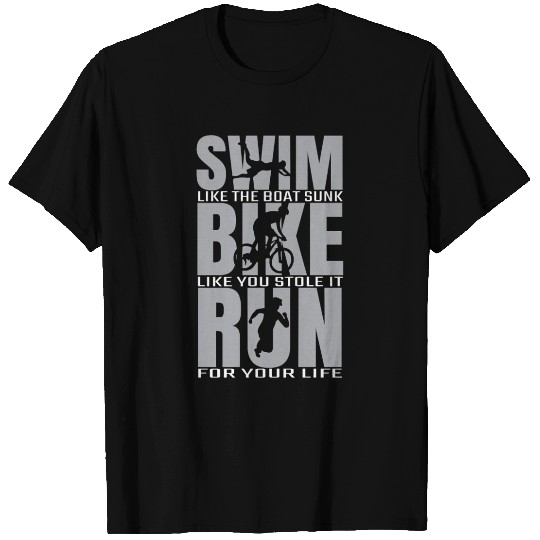 Swim Bike Run T Shirts Triathlon Athlete Running