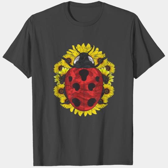 Beetle animal motif gift sunflower ladybug T Shirts