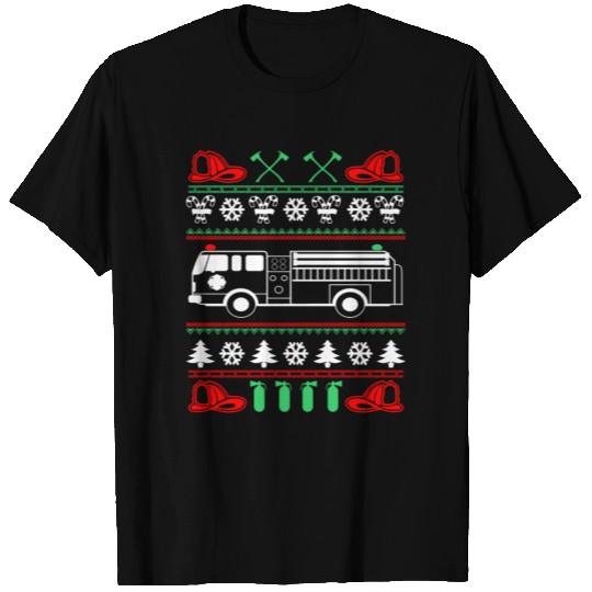 Firefighter Ugly Christmas Fireman T Shirts