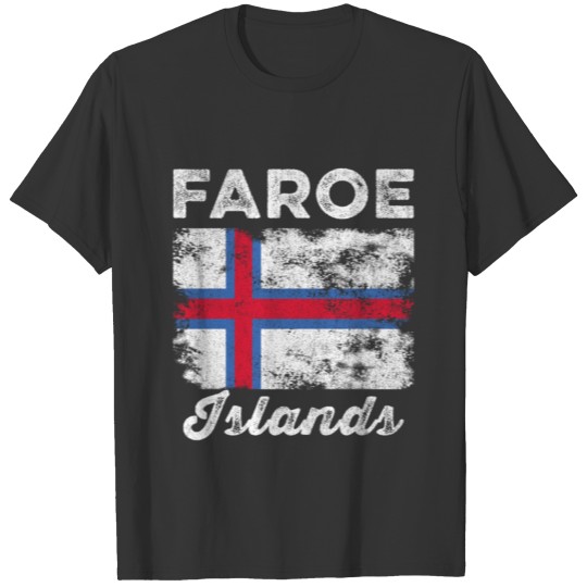 Faroe Islands Flag Vintage Faroese Flag T-shirt