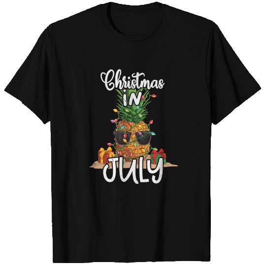 Pineapple Christmas in July Tropical T Shirts