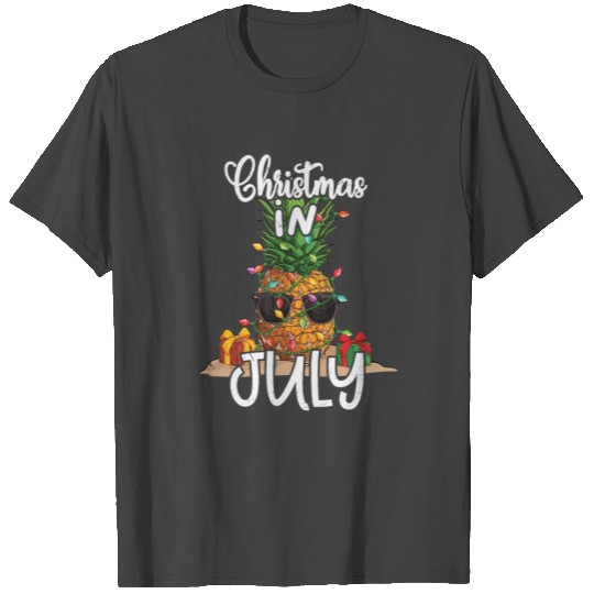 Pineapple Christmas in July Tropical T Shirts