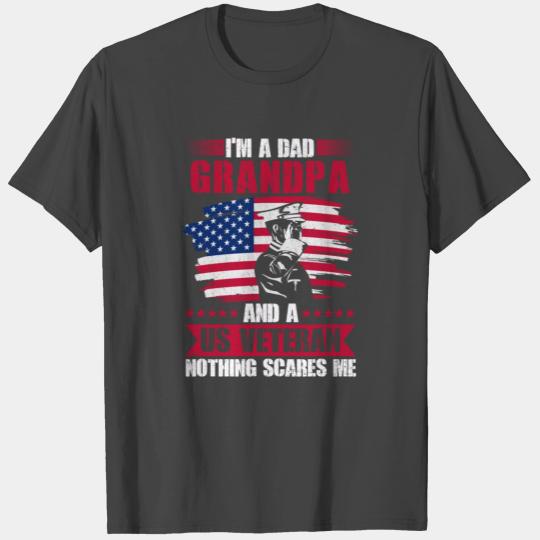 Veteran Dad Patriotic Grandpa Soldier American Fla T Shirts