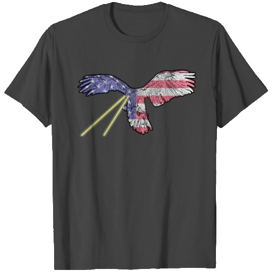 American flag-patterned laser-shooting eagle T Shirts