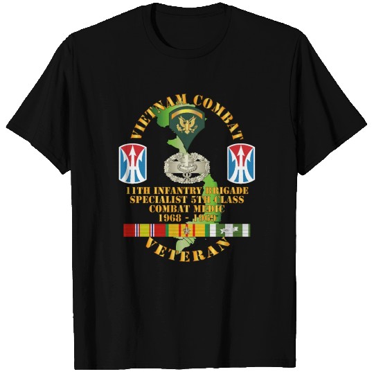 Army Vietnam Combat Vet 11th Inf Bde SSI Spec 5 Cb T Shirts