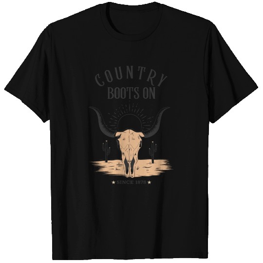 Country Style Rodeo Wild West Cowboy Boots On T Shirts