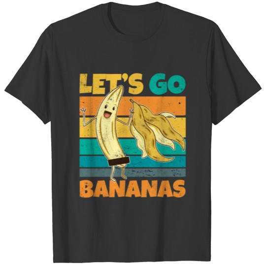 Vintage Let's Bananas Funny Stripped Banana T Shirts