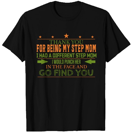 Thank You For Being My Step Mom Funny Cute T Shirts